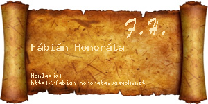 Fábián Honoráta névjegykártya