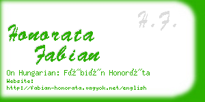 honorata fabian business card